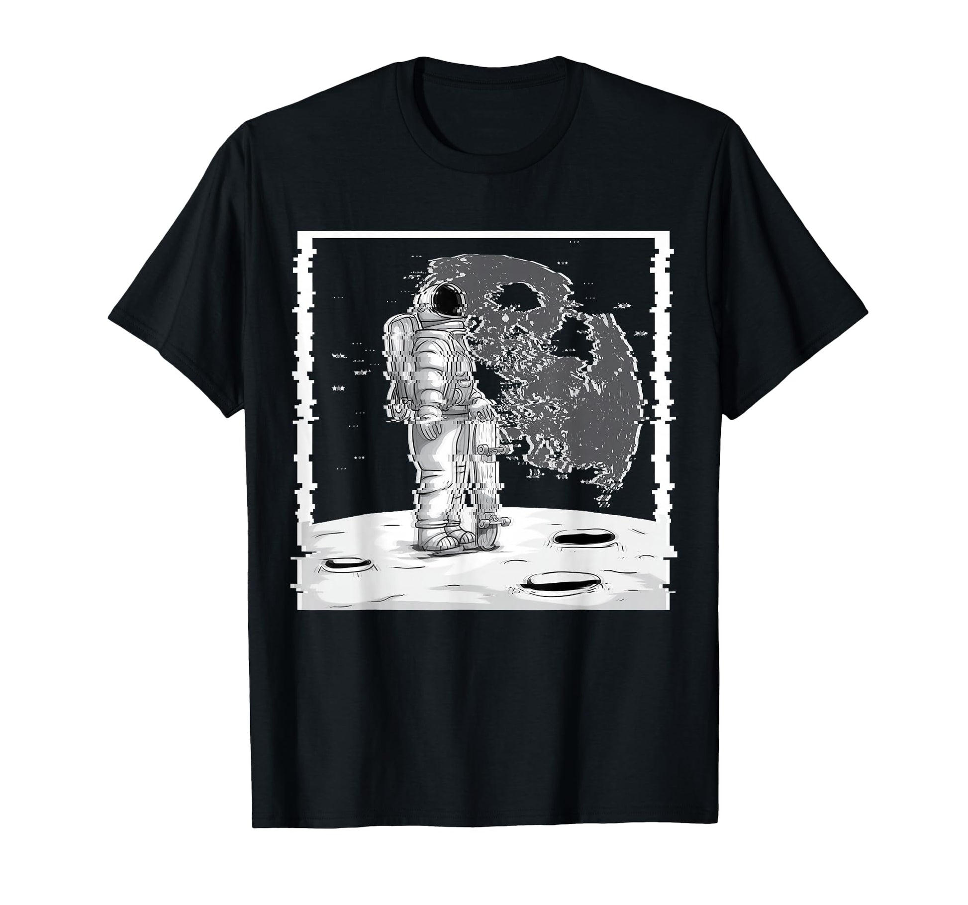 Skateboarding Astronaut Skater Moon T-Shirt - Custom Art Print Men Women - T-Shirt, Sweatshirt, Hoodie