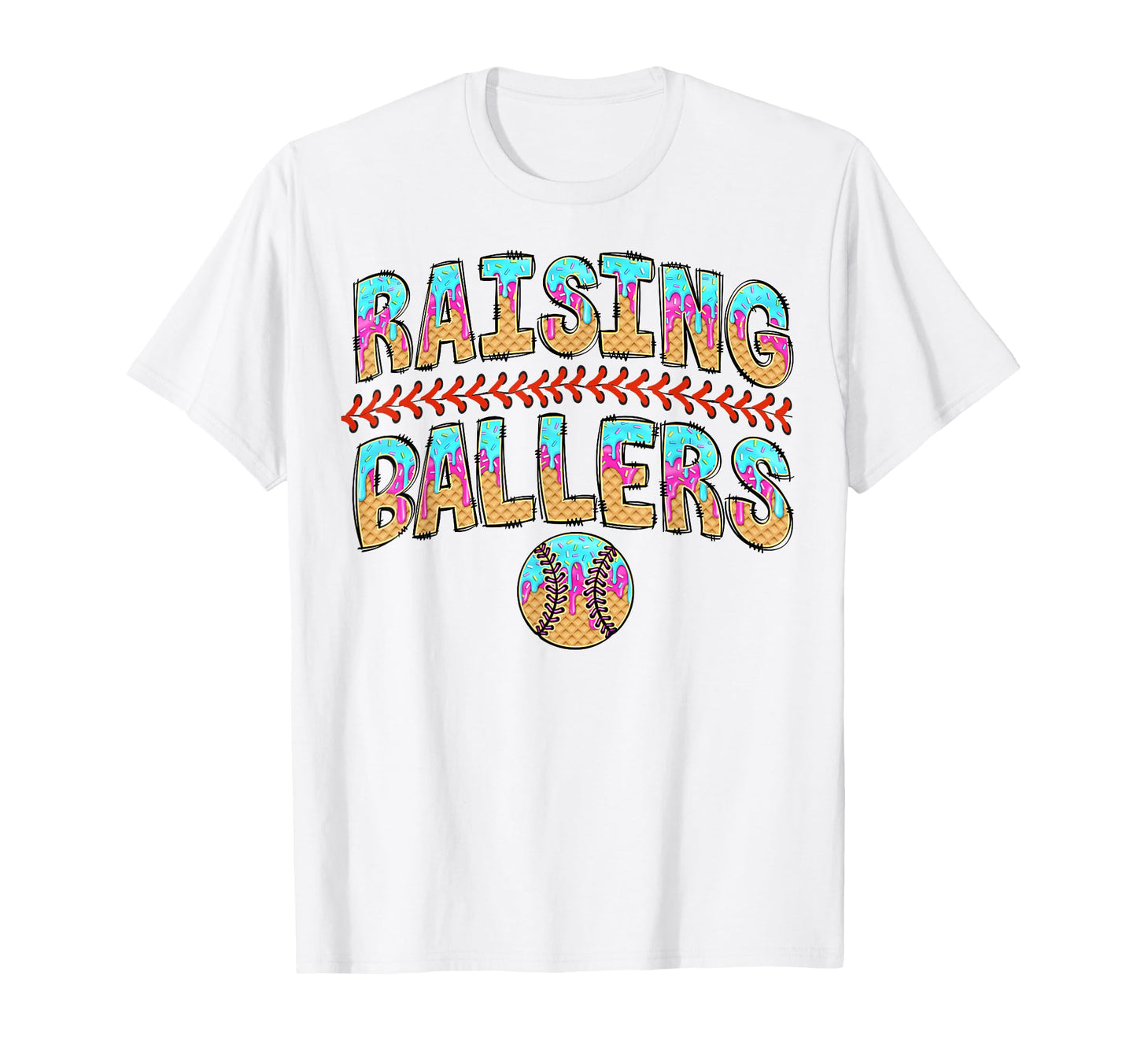 Raising Baller Mom Both Baseball T-Shirt - Trendy Graphic Men Women - T-Shirt, Sweatshirt, Hoodie