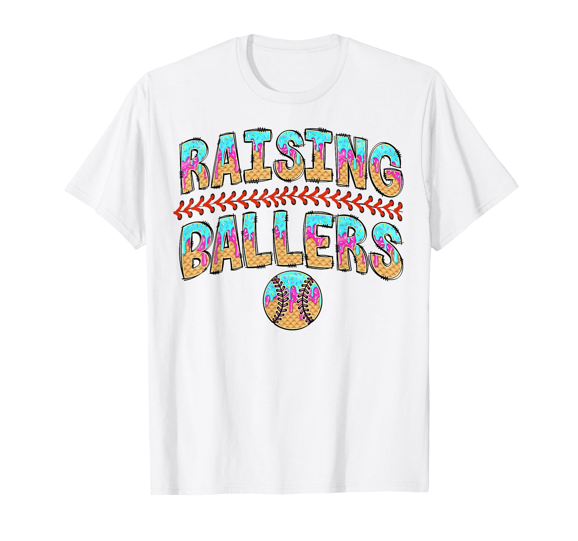Raising Baller Mom Both Baseball T-Shirt - Trendy Graphic Men Women - T-Shirt, Sweatshirt, Hoodie