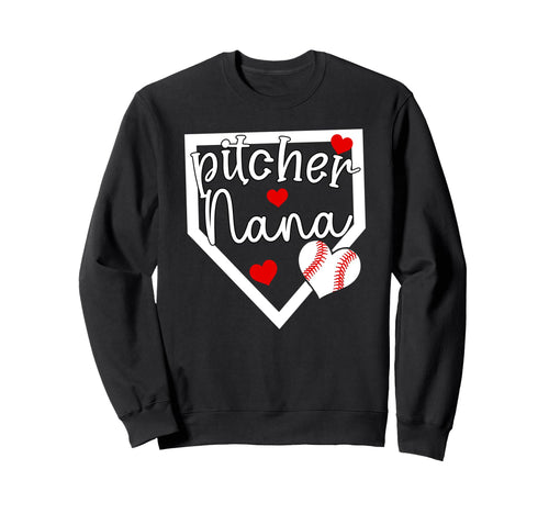 Baseball Pitcher Nana Grandma Sweatshirt - Aesthetic Graphic Men Women - T-Shirt, Sweatshirt, Hoodie