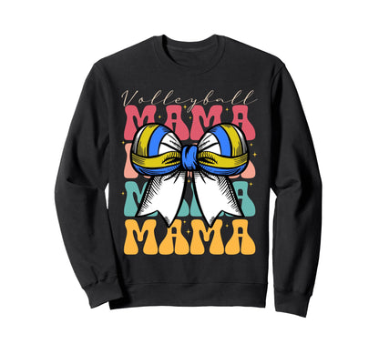 Volleyball Mama Coquette Bow Game Day Sweatshirt - Novelty Apparel Unisex - T-Shirt, Sweatshirt, Hoodie