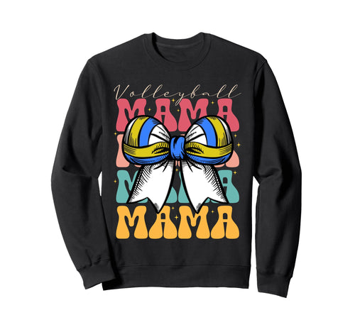 Volleyball Mama Coquette Bow Game Day Sweatshirt - Novelty Apparel Unisex - T-Shirt, Sweatshirt, Hoodie