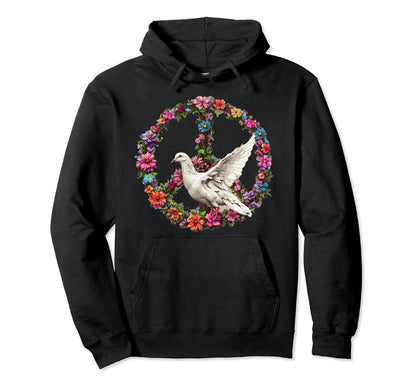 Peace Peace Dove Peace Symbol Love Hoodie - Casual Everyday Wear Men Women - T-Shirt, Sweatshirt, Hoodie