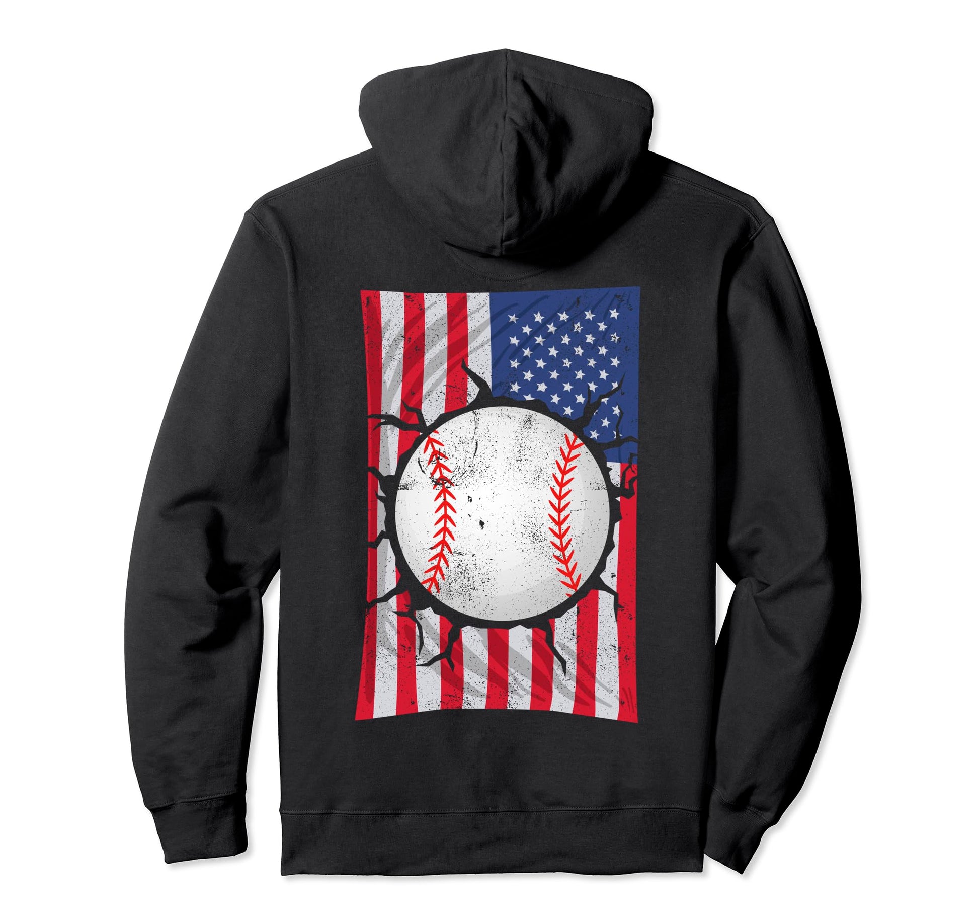 Baseball Player Usa American Flag 4Th Hoodie - Unique Graphic for Adults - T-Shirt, Sweatshirt, Hoodie