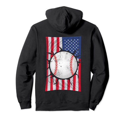 Baseball Player Usa American Flag 4Th Hoodie - Unique Graphic for Adults - T-Shirt, Sweatshirt, Hoodie