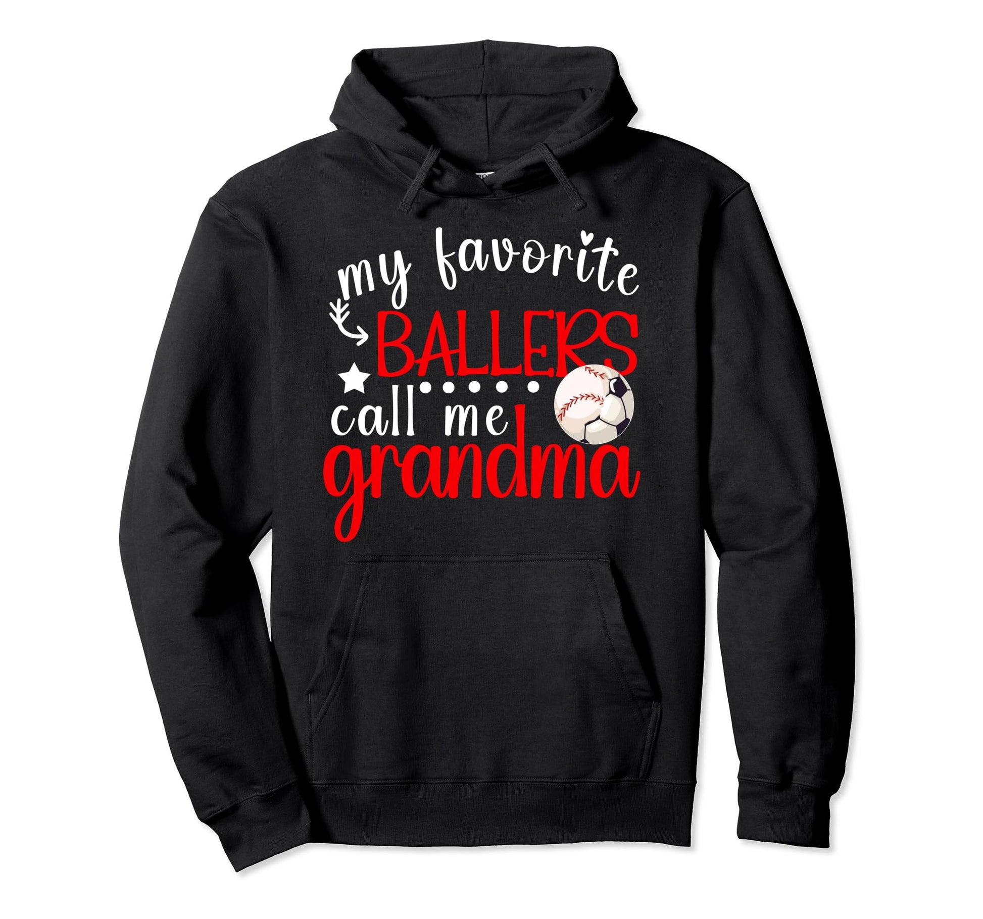 My Favorite Ballers Call Me Grandma Hoodie - Aesthetic Graphic for Adults - T-Shirt, Sweatshirt, Hoodie