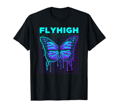Butterfly Fly High Y2K Grunge Aesthetic T-Shirt - Graphic Print for Adults - T-Shirt, Sweatshirt, Hoodie
