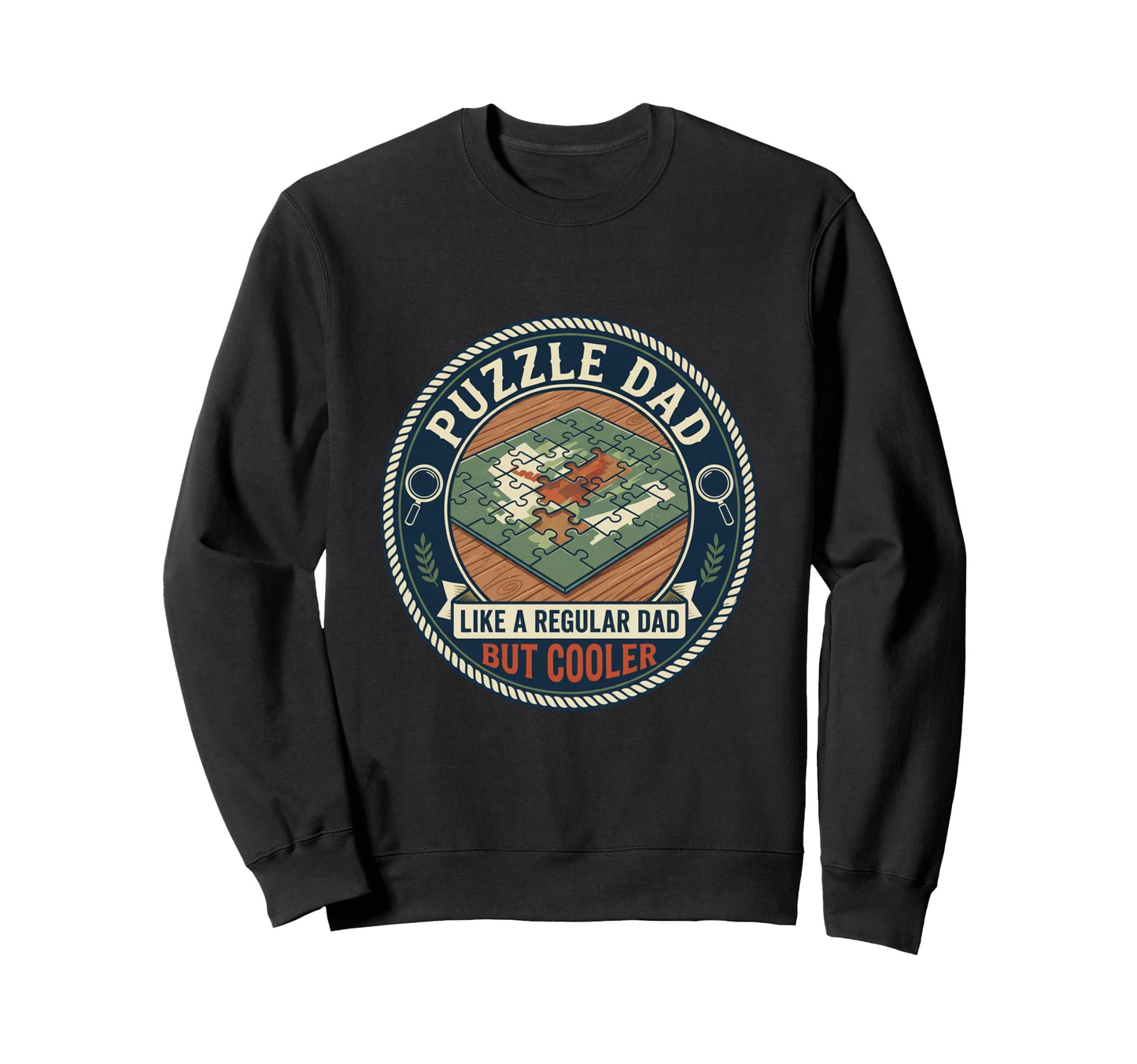 Puzzle Dad Jigsaw Pieces Brain Teaser Sweatshirt - Minimalist Print Unisex - T-Shirt, Sweatshirt, Hoodie