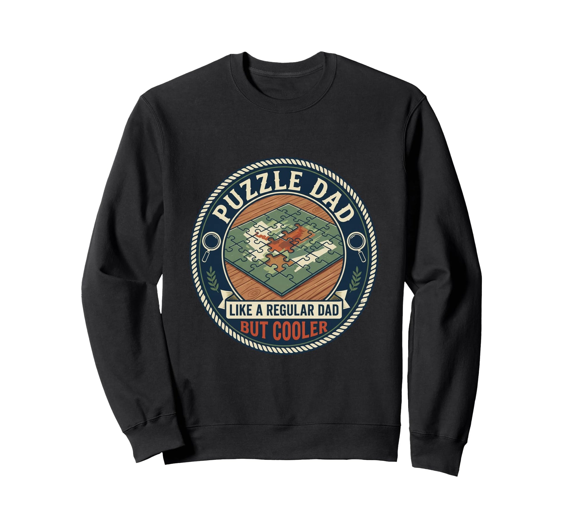 Puzzle Dad Jigsaw Pieces Brain Teaser Sweatshirt - Minimalist Print Unisex - T-Shirt, Sweatshirt, Hoodie