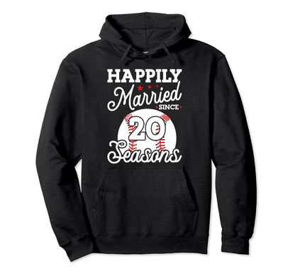 20Th Wedding Anniversary Baseball Hoodie - Fun Novelty Design Unisex - T-Shirt, Sweatshirt, Hoodie