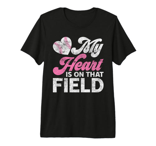 My Heart Is That Field Baseball Heart T-Shirt - Unique Graphic Men Women - T-Shirt, Sweatshirt, Hoodie