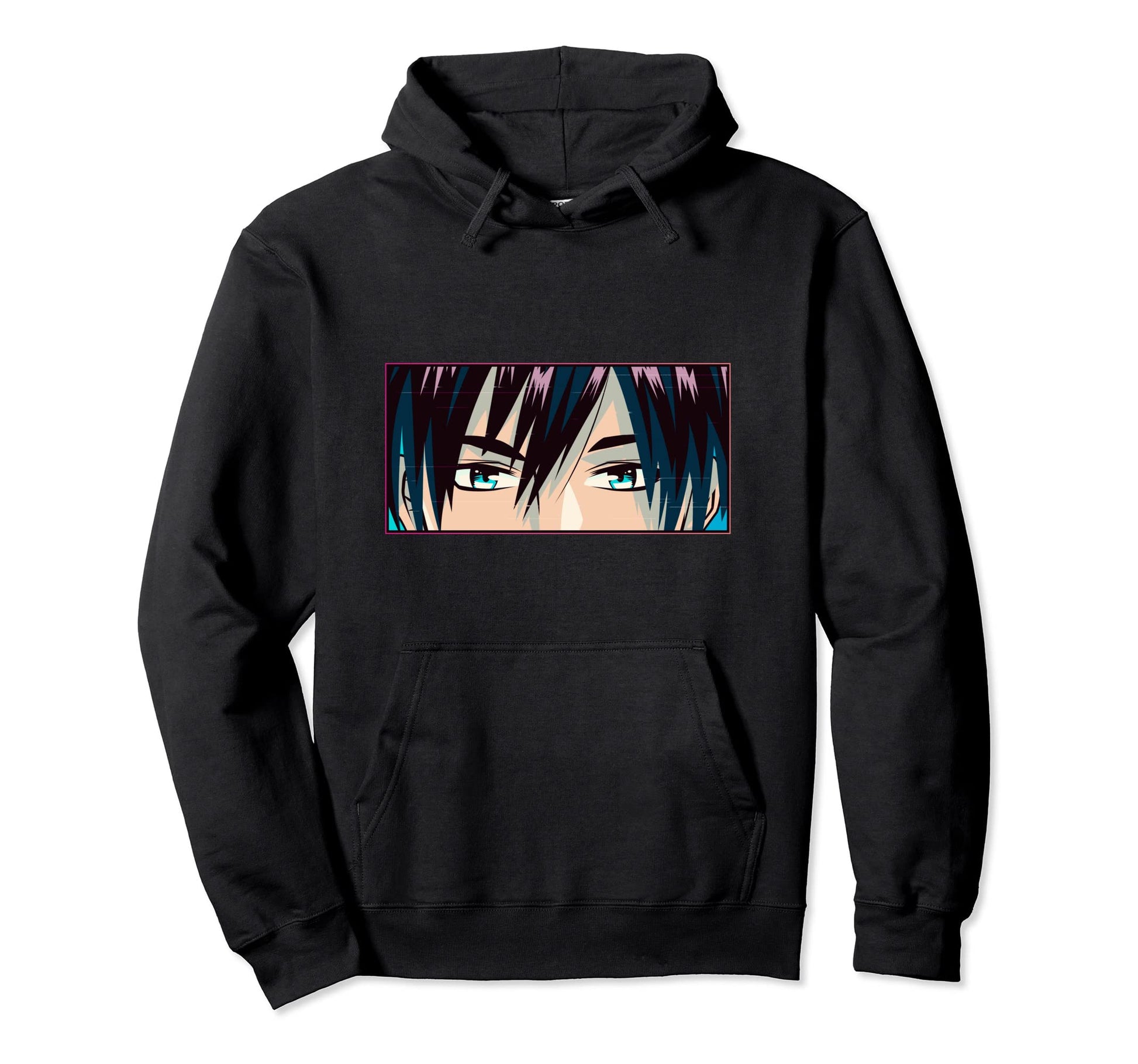 Vaporwave Anime Eyes Anime Aesthetic Hoodie - Aesthetic Graphic Unisex - T-Shirt, Sweatshirt, Hoodie