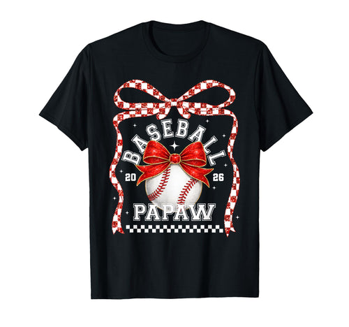 Baseball Papaw Coquette Bow Game T-Shirt - Fun Novelty Design for Adults - T-Shirt, Sweatshirt, Hoodie