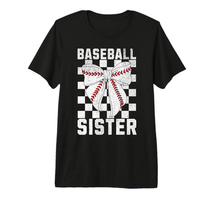 Baseball Sister Coquette Bow Sis T-Shirt - Minimalist Print Men Women - T-Shirt, Sweatshirt, Hoodie
