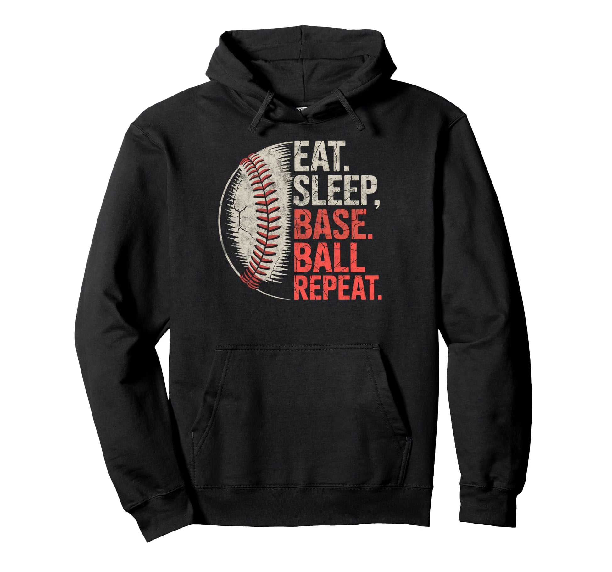 Eat Sleep Baseball Repeat Player Hoodie - Fun Novelty Design for Adults - T-Shirt, Sweatshirt, Hoodie