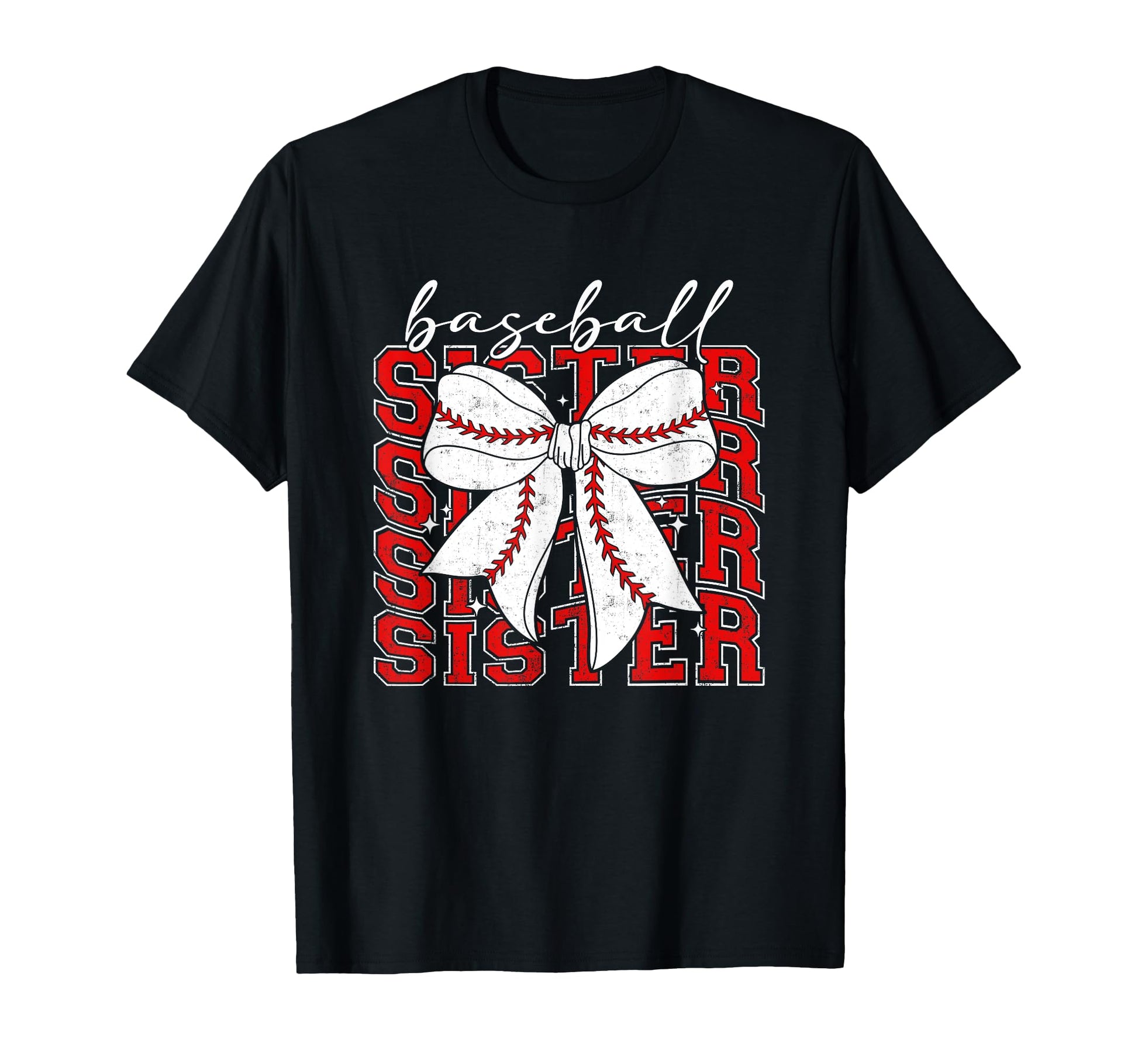 Baseball Sister Coquette Bow Sport T-Shirt - Fun Novelty Design Men Women - T-Shirt, Sweatshirt, Hoodie