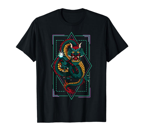 Japanese Aesthetic Dragon Vaporwave T-Shirt - Aesthetic Graphic for Adults - T-Shirt, Sweatshirt, Hoodie