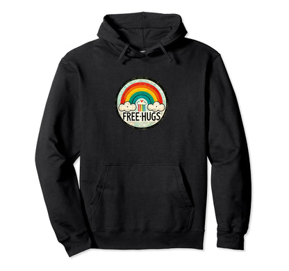 Free Hugs Rainbow Illustration Rainbows Hoodie - Graphic Print Unisex - T-Shirt, Sweatshirt, Hoodie