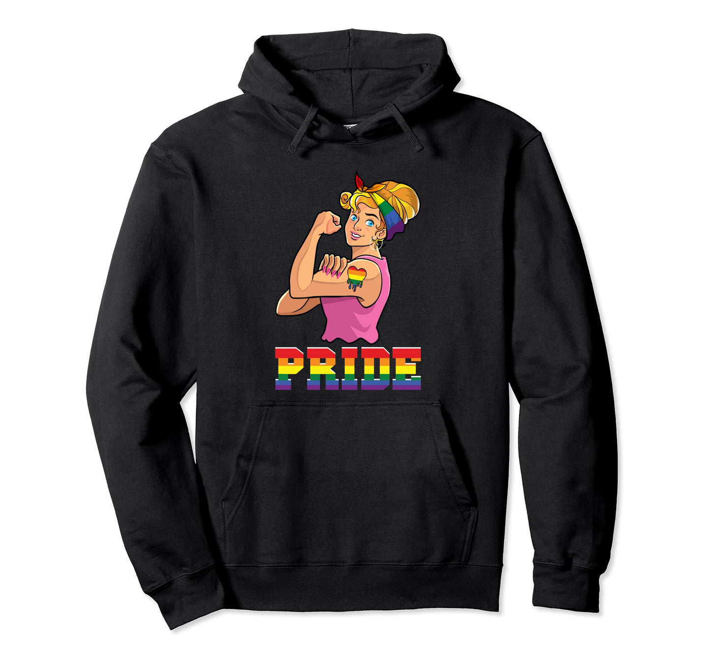 Pride Month Gay Power Rainbow Flag Lgbtq Hoodie - Custom Art Print Unisex - T-Shirt, Sweatshirt, Hoodie