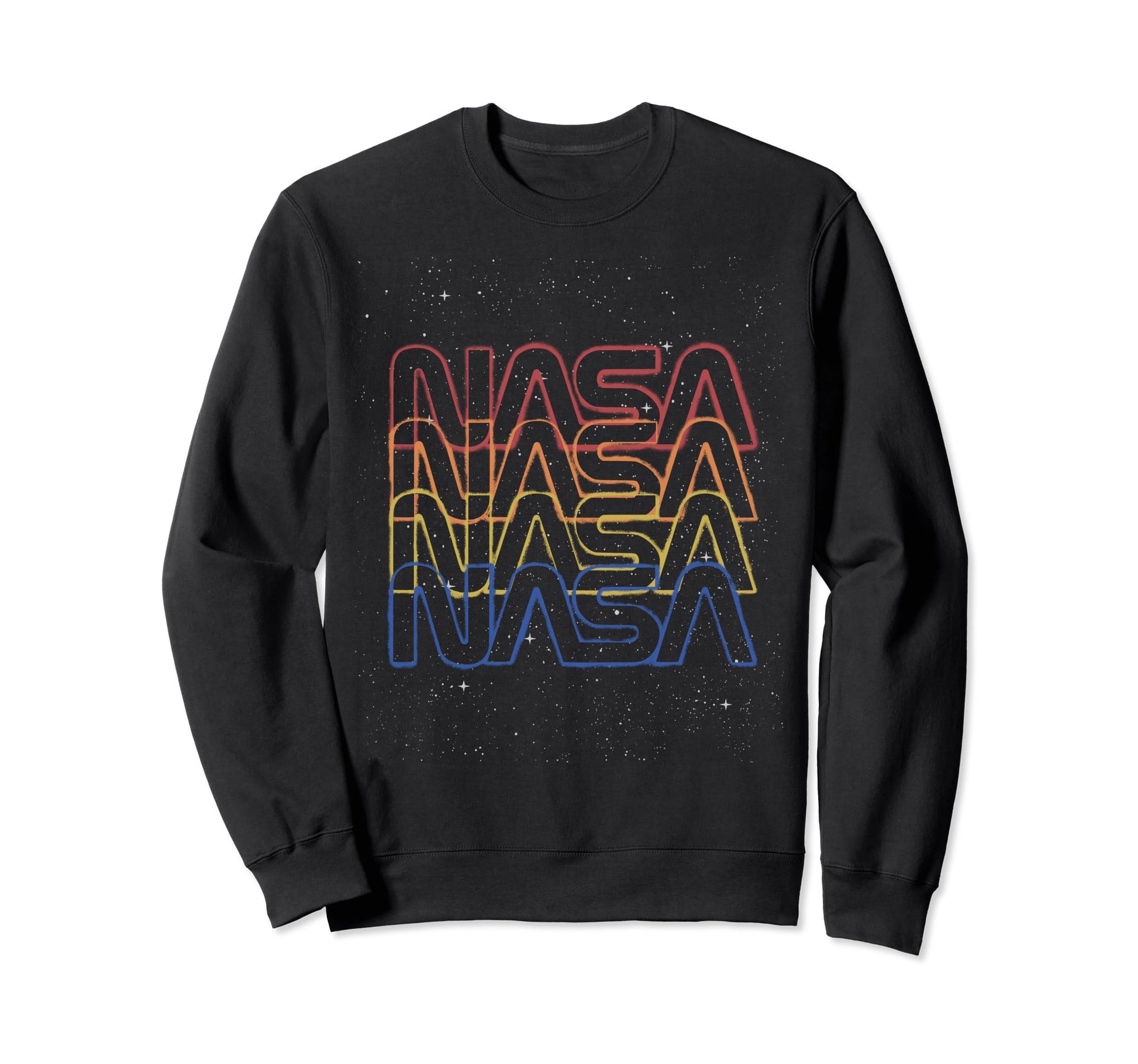 Nasa Repeating Rainbow Logo Stars Sweatshirt - Aesthetic Graphic Men Women - T-Shirt, Sweatshirt, Hoodie