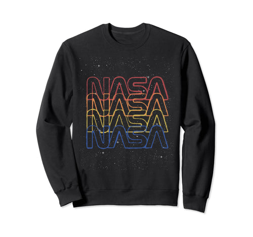 Nasa Repeating Rainbow Logo Stars Sweatshirt - Aesthetic Graphic Men Women - T-Shirt, Sweatshirt, Hoodie