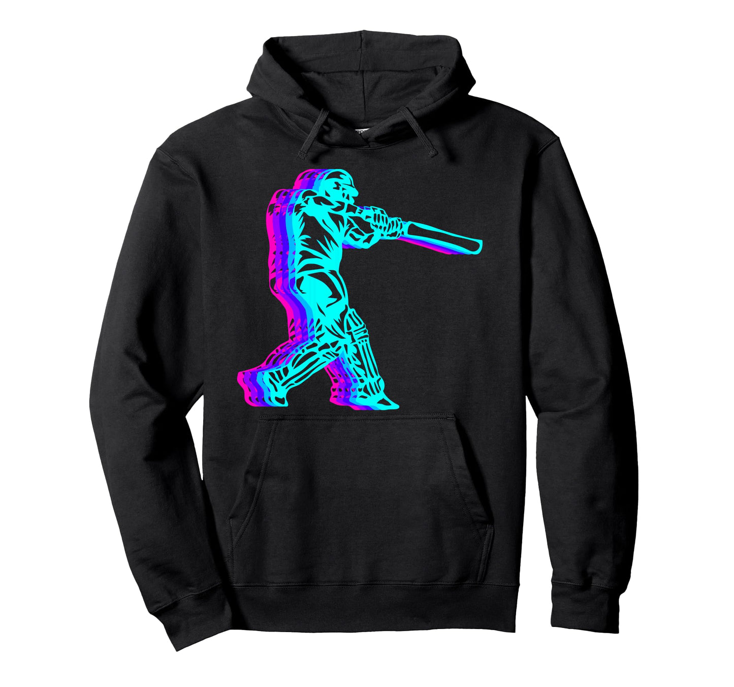 Cricket Player Team Vaporwave Hoodie - Minimalist Print Men Women - T-Shirt, Sweatshirt, Hoodie