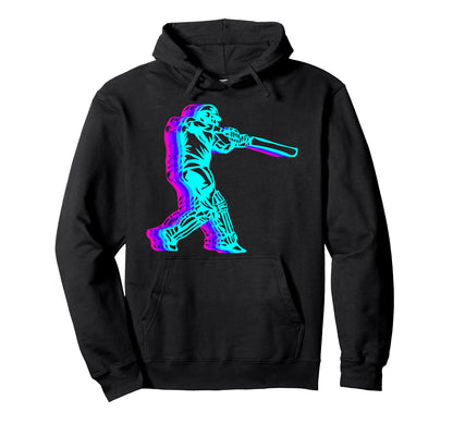 Cricket Player Team Vaporwave Hoodie - Minimalist Print Men Women - T-Shirt, Sweatshirt, Hoodie