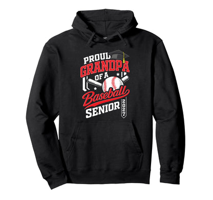 Proud Grandpa Baseball Senior Class Hoodie - Aesthetic Graphic for Adults - T-Shirt, Sweatshirt, Hoodie