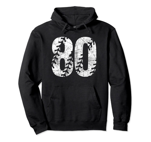 Baseball Softball Mom 80 Number 80 Hoodie - Minimalist Print Unisex - T-Shirt, Sweatshirt, Hoodie