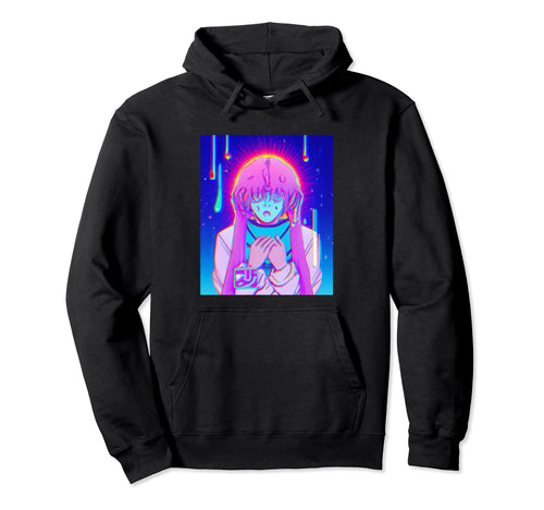 Pastel Aesthetic Anime Synthwave Sad Hoodie - Fun Novelty Design Men Women - T-Shirt, Sweatshirt, Hoodie