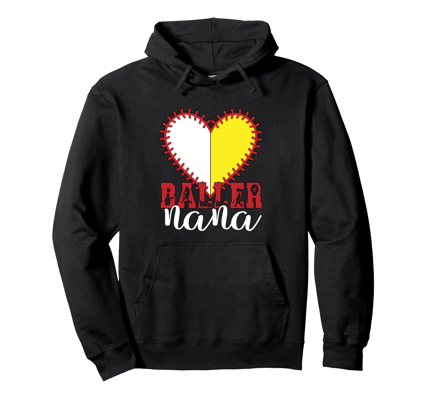 Softball Baseball Nana Softball Hoodie - Custom Art Print for Adults - T-Shirt, Sweatshirt, Hoodie