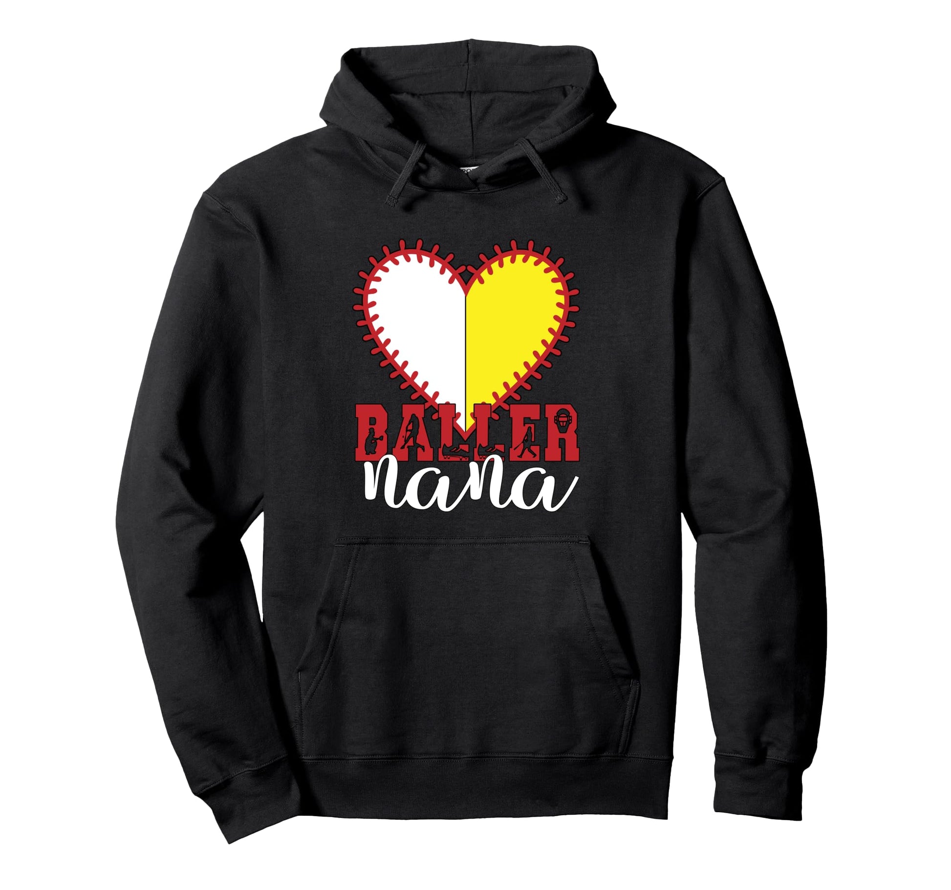 Softball Baseball Nana Softball Hoodie - Custom Art Print for Adults - T-Shirt, Sweatshirt, Hoodie