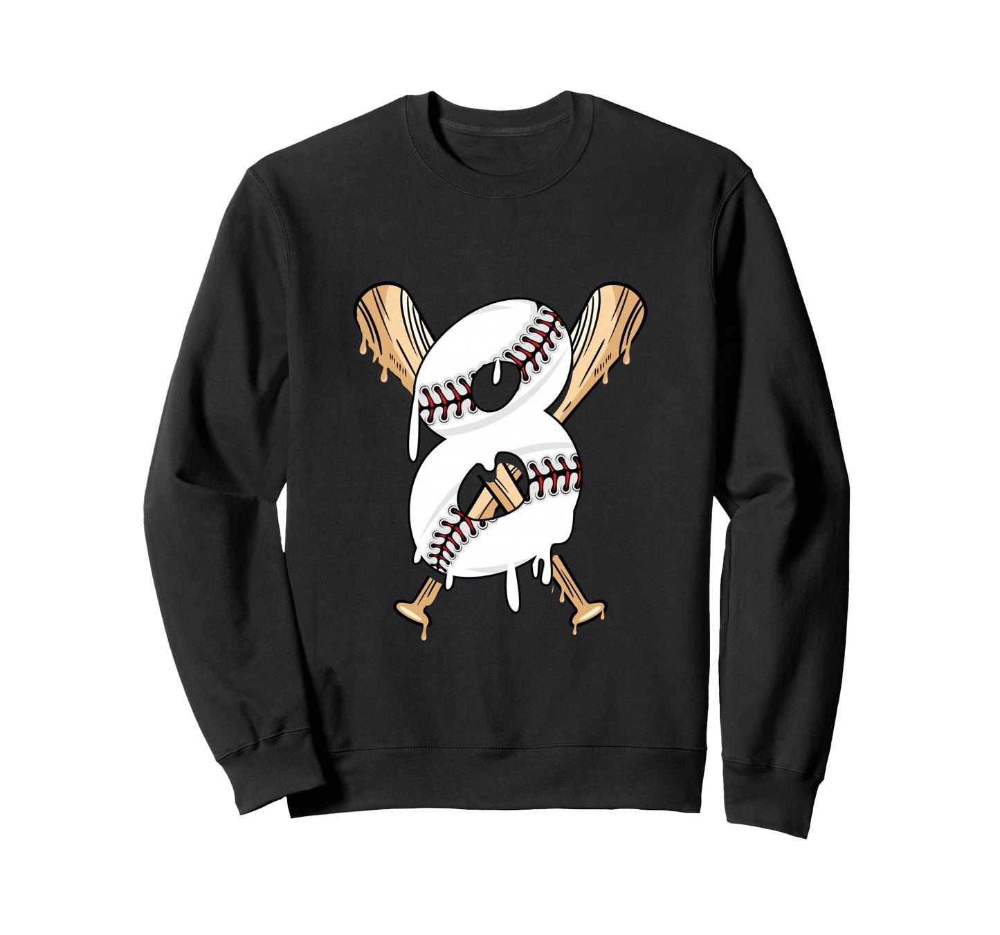 8Th Birthday Baseball Sweatshirt - Novelty Apparel Unisex - T-Shirt, Sweatshirt, Hoodie