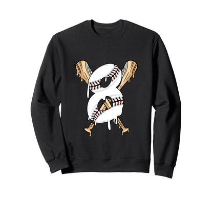 8Th Birthday Baseball Sweatshirt - Novelty Apparel Unisex - T-Shirt, Sweatshirt, Hoodie