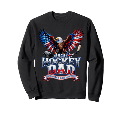 Ice Hockey Dad American Flag Sweatshirt - Aesthetic Graphic Unisex - T-Shirt, Sweatshirt, Hoodie