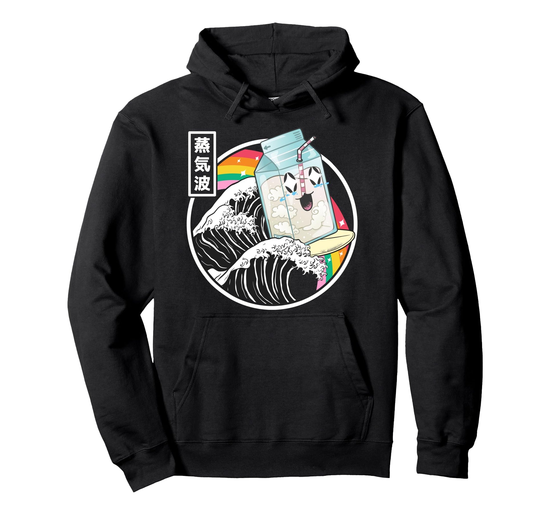 Surfing Milk Carton Kanagawa Wave Japan Hoodie - Trendy Graphic Men Women - T-Shirt, Sweatshirt, Hoodie