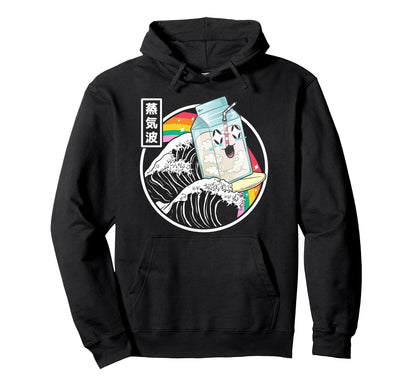 Surfing Milk Carton Kanagawa Wave Japan Hoodie - Trendy Graphic Men Women - T-Shirt, Sweatshirt, Hoodie