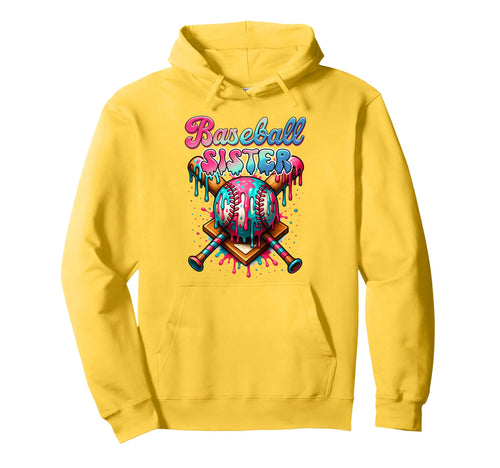 Baseball Sister Game Day Vibes Hoodie - Casual Everyday Wear for Adults - T-Shirt, Sweatshirt, Hoodie