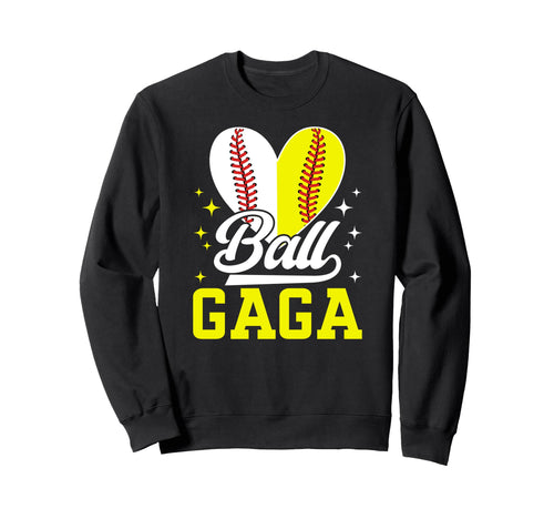 Ball Gaga Heart Softball Baseball Sweatshirt - Custom Art Print for Adults - T-Shirt, Sweatshirt, Hoodie
