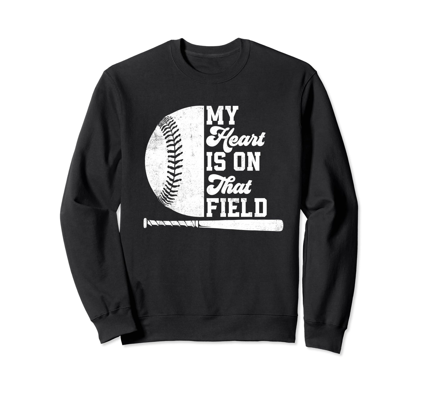 Proud Baseball Dad Fan My Heart Is Sweatshirt - Unique Graphic Men Women - T-Shirt, Sweatshirt, Hoodie