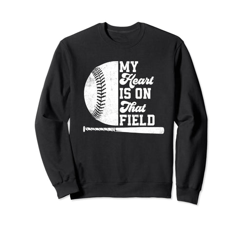 Proud Baseball Dad Fan My Heart Is Sweatshirt - Unique Graphic Men Women - T-Shirt, Sweatshirt, Hoodie