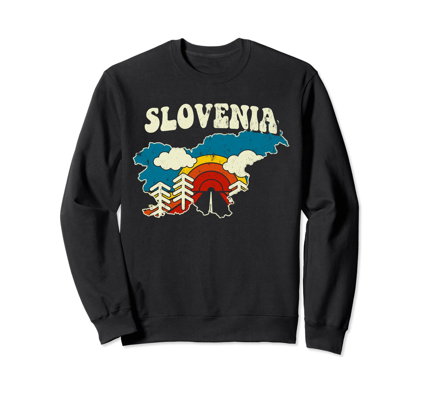 Slovenia Slovenian Country Rainbow Sweatshirt - Trendy Graphic Men Women - T-Shirt, Sweatshirt, Hoodie