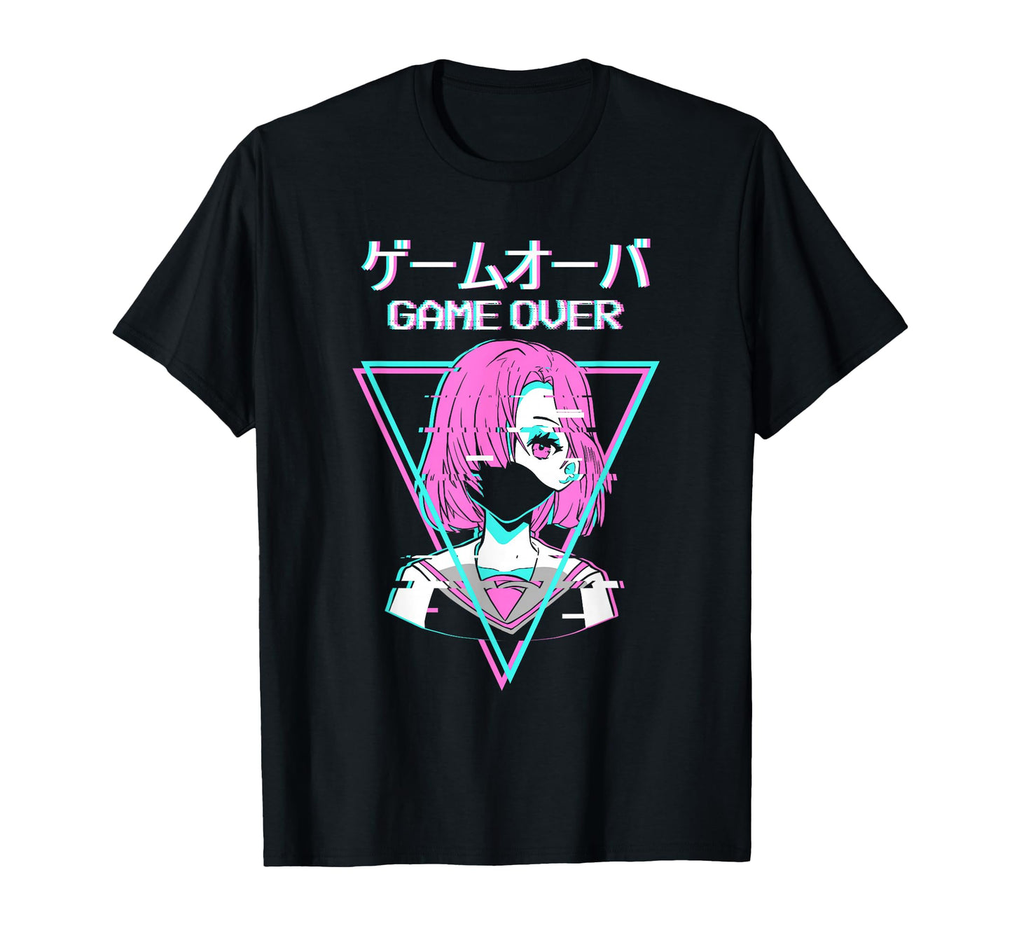 Game Over Anime Japanese Vaporwave T-Shirt - Aesthetic Graphic for Adults - T-Shirt, Sweatshirt, Hoodie