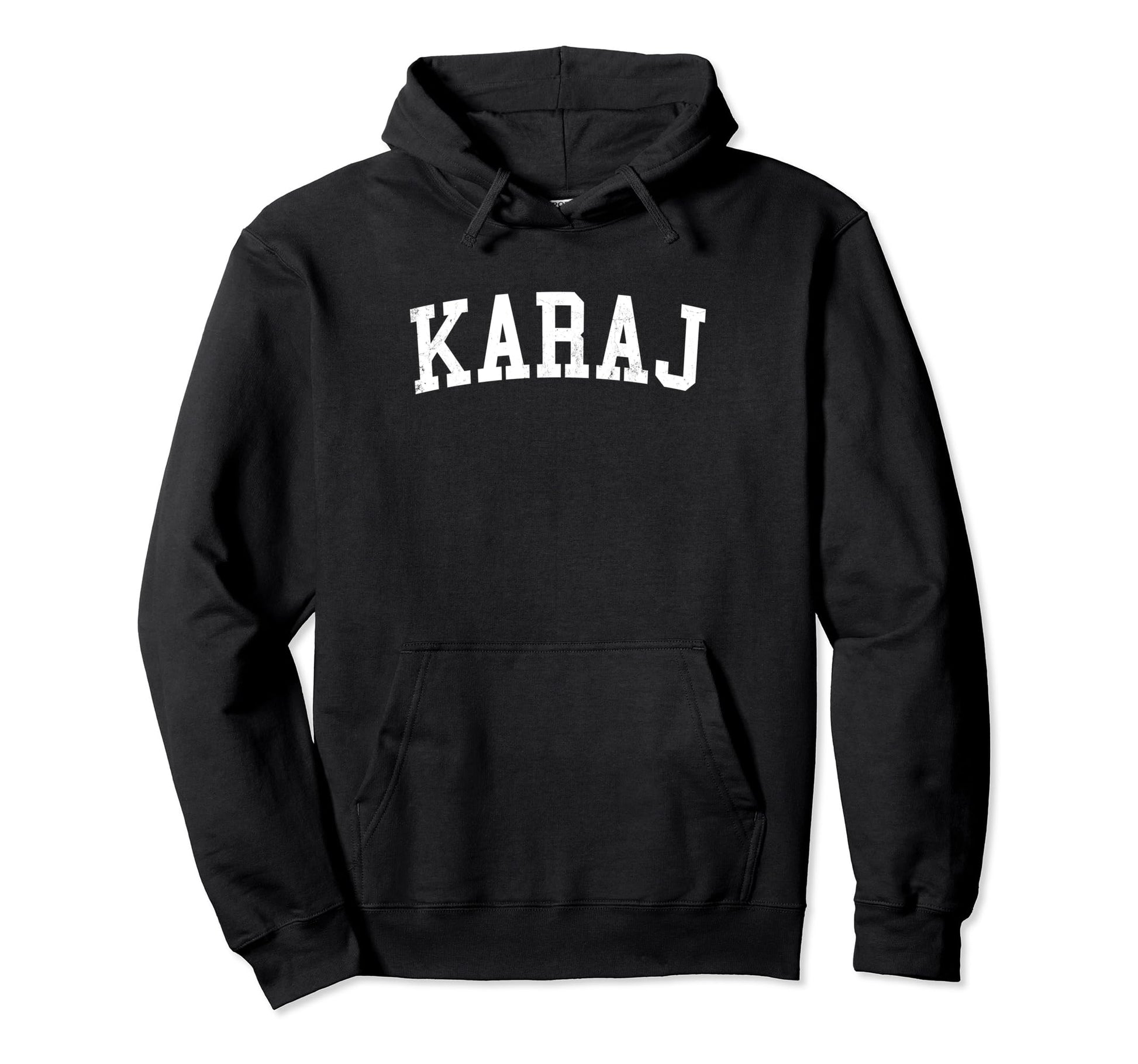 Karaj Iran Distressed White Varsity Hoodie - Custom Art Print Men Women - T-Shirt, Sweatshirt, Hoodie