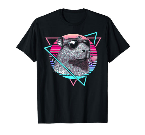Capybara Capibara Sunglasses T-Shirt - Minimalist Print Men Women - T-Shirt, Sweatshirt, Hoodie