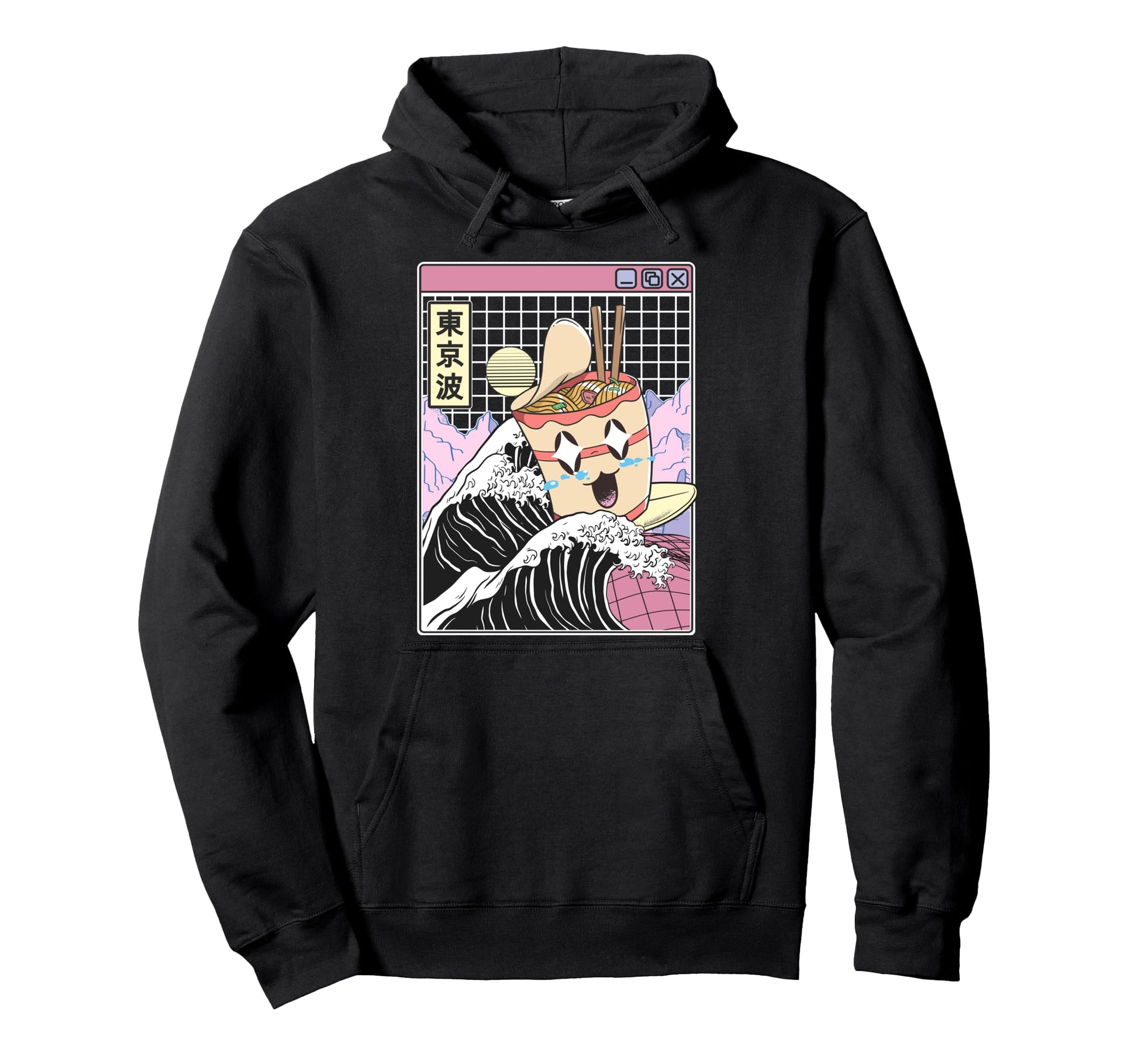 Instant Ramen Noodles Surfing Hoodie - Aesthetic Graphic for Adults - T-Shirt, Sweatshirt, Hoodie