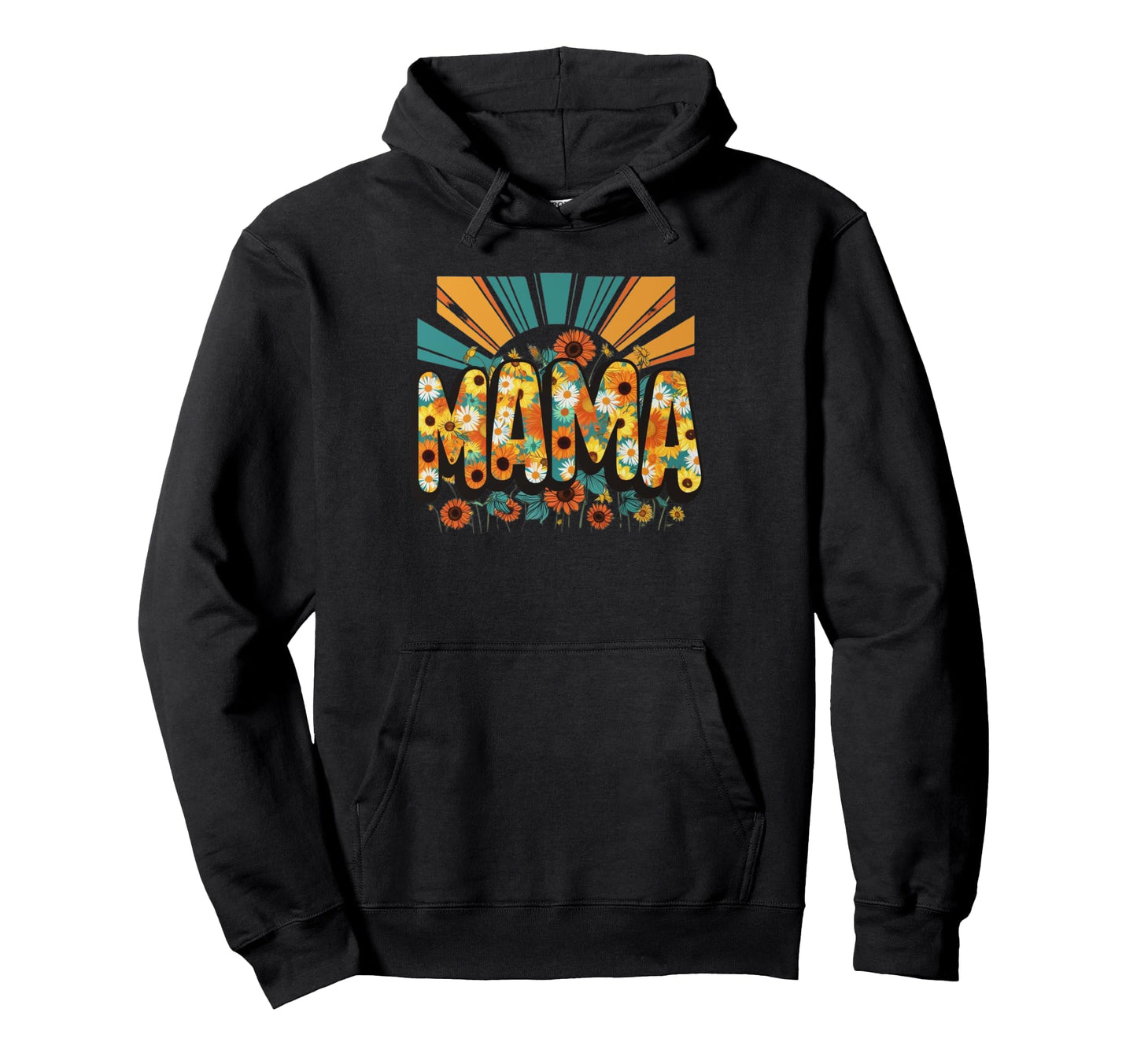 Mama 70S Sunflower Daisy Sunrise Boho Hoodie - Unique Graphic Men Women - T-Shirt, Sweatshirt, Hoodie