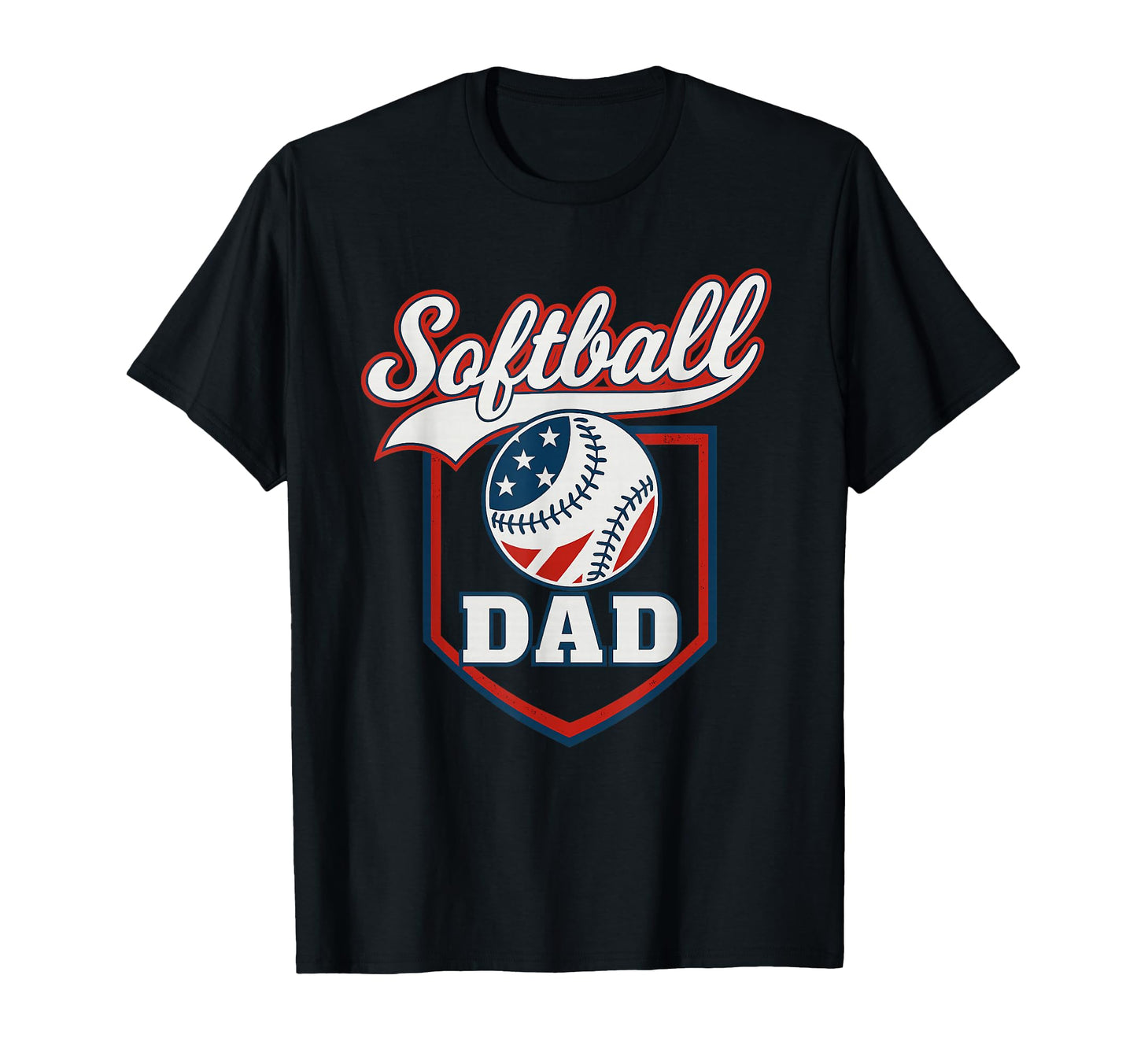 Patriotic Softball Dad Us Flag Proud T-Shirt - Streetwear Style Unisex - T-Shirt, Sweatshirt, Hoodie
