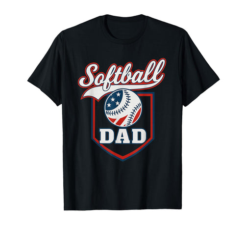 Patriotic Softball Dad Us Flag Proud T-Shirt - Streetwear Style Unisex - T-Shirt, Sweatshirt, Hoodie
