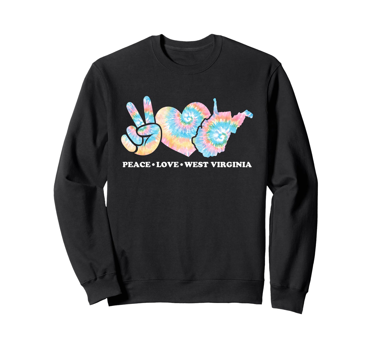 Tie Dye West Virginia Hippie Gift Co Sweatshirt - Graphic Print Men Women - T-Shirt, Sweatshirt, Hoodie